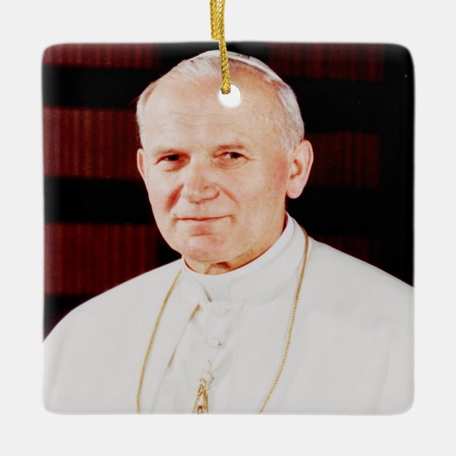 Saint John Paul II The Great Communicator Fine Art Ceramic Ornament (Front)