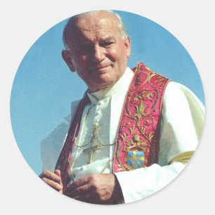Saint John Paul II The Great Communicator Fine Art Classic Round Sticker