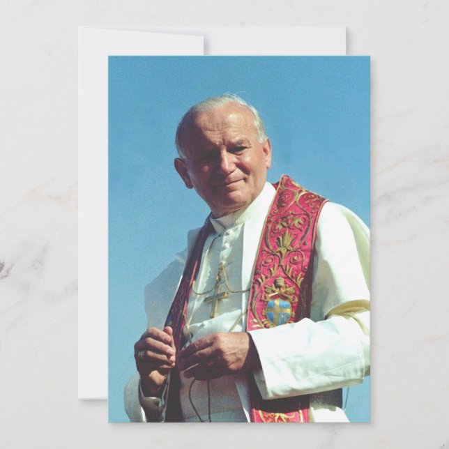 Saint John Paul II The Great Communicator Fine Art Holiday Card (Front)