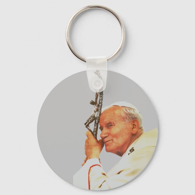 Saint John Paul II The Great Communicator Fine Art Key Ring (Front)