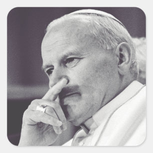 Saint John Paul II The Great Communicator Fine Art Square Sticker
