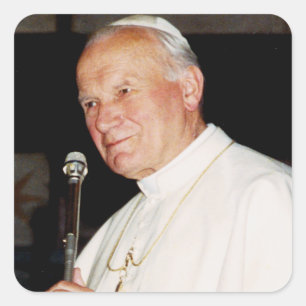 Saint John Paul II The Great Communicator Fine Art Square Sticker