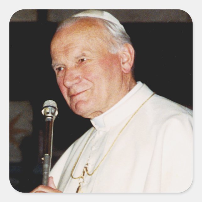 Saint John Paul II The Great Communicator Fine Art Square Sticker (Front)