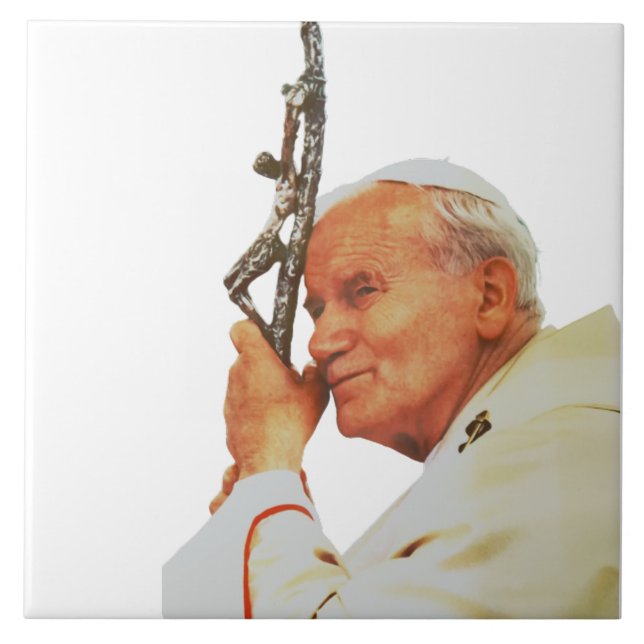 Saint John Paul II The Great Communicator Fine Art Tile (Front)