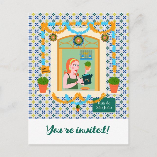 Saint John Portuguese Festa Neighbour Invitation Postcard (Front)