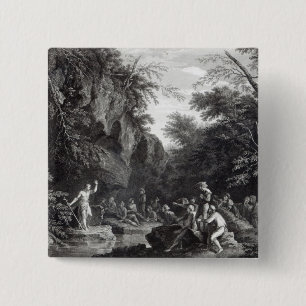 Saint John preaching in the Wilderness 15 Cm Square Badge