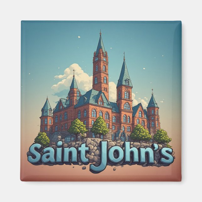 Saint John’s Antigua Travel Keepsake 🗺️ Magnet (Front)