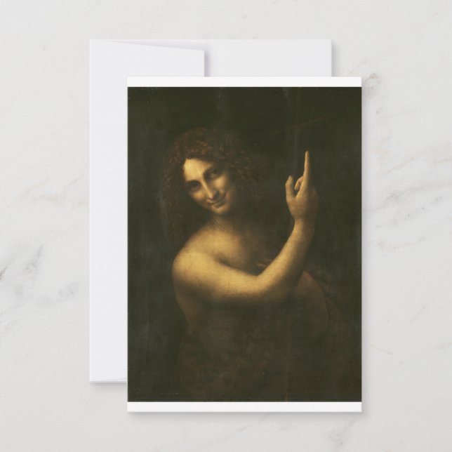 Saint John the Baptist by Leonardo da Vinci Thank You Card (Front)