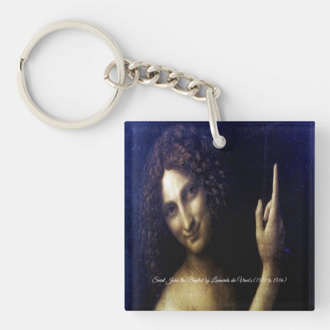 Saint John the Baptist by Leonardo da Vinci's Key Ring (Front)