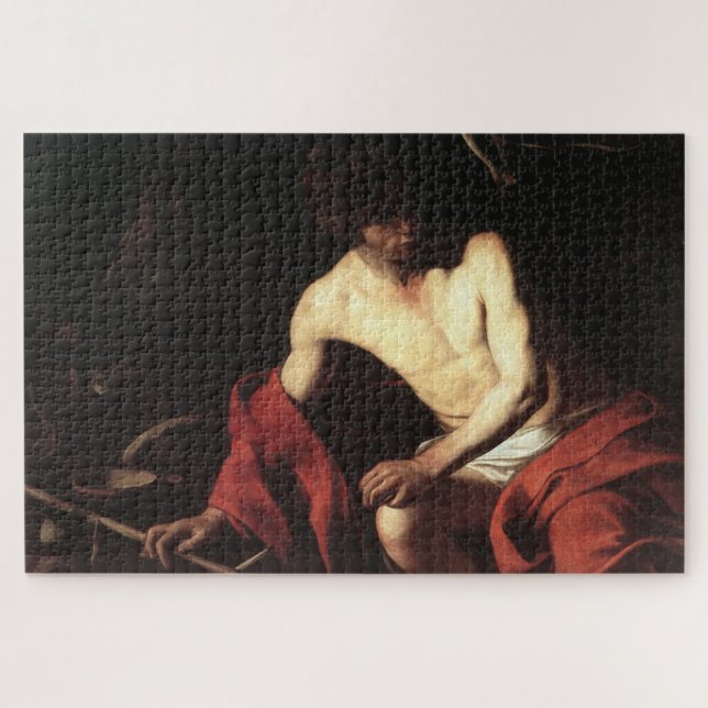 Saint John the Baptist in Wilderness by Caravaggio Jigsaw Puzzle (Horizontal)