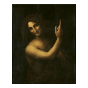 Saint John the Baptist Leonardo da Vinci Glossy Poster