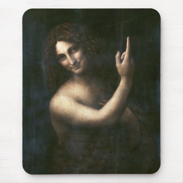 Saint John the Baptist, Leonardo da Vinci Mouse Mat (Front)