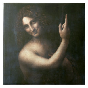 Saint John the Baptist, Leonardo da Vinci Tile