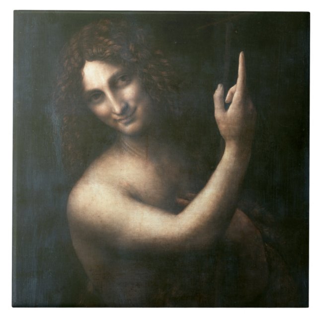Saint John the Baptist, Leonardo da Vinci Tile (Front)