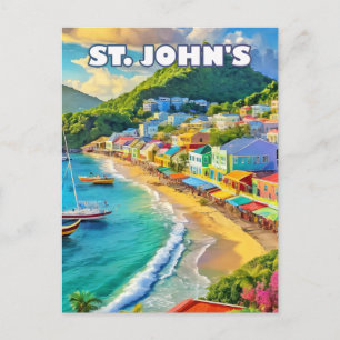 Saint John's, a sparkling jewel of the Caribbean Postcard