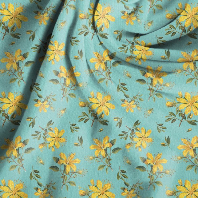 Saint Johns Wort Flowers Pattern Fabric (Creator Uploaded)