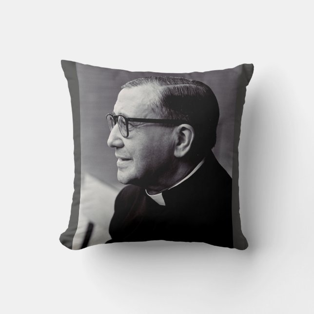 Saint Josemaría Escriva Saint of the Ordinary Art  Cushion (Front)