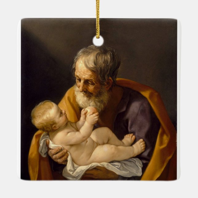 Saint Joseph and Christ Child Ornament (Back)