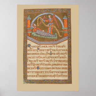 Saint Joseph Christmas Mediaeval Manuscript Poster