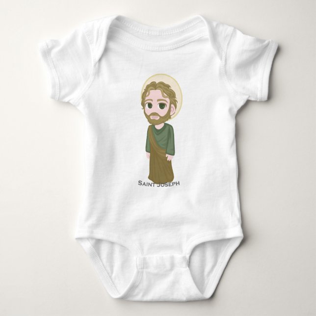 Saint Joseph Cute Catholic Baby Bodysuit (Front)