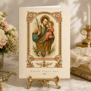 Saint Joseph Feast Day Catholic Blessing Card
