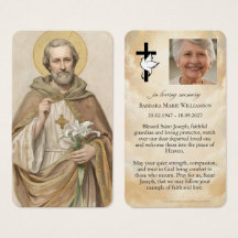 Saint Joseph Funeral Prayer Card