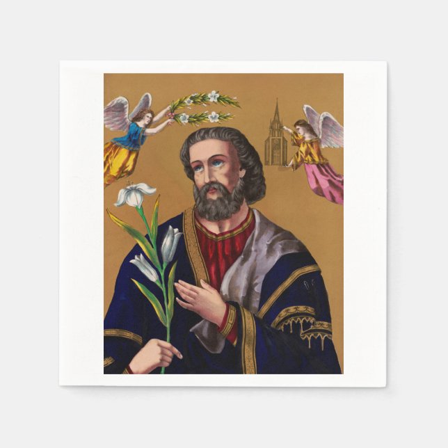 Saint Joseph Guardian of the Holy Family Napkin (Front)