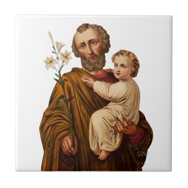 Saint Joseph Guardian of the Holy Family Tile (Front)