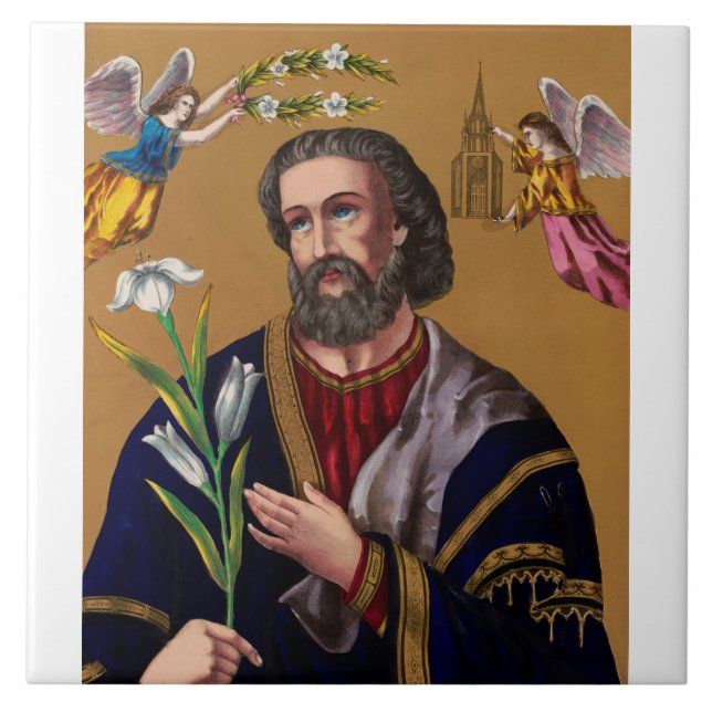 Saint Joseph Guardian of the Holy Family Tile (Front)
