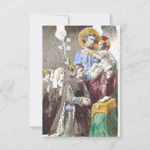Saint Joseph Holding the Infant Jesus Holy Card