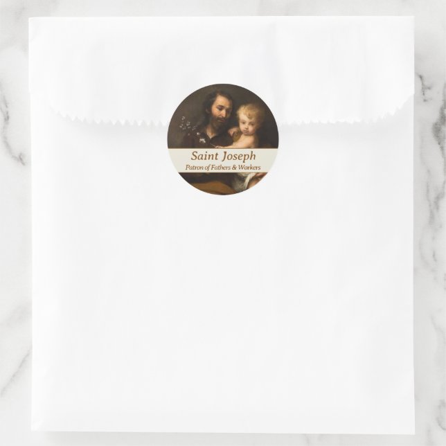 Saint Joseph Themed Classic Round Sticker (Bag)