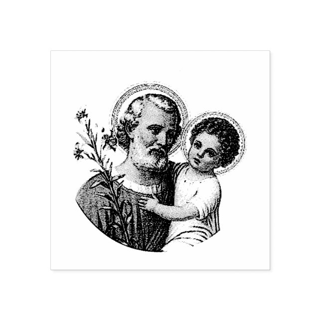 Saint Joseph with the Baby Jesus Rubber Stamp (Imprint)