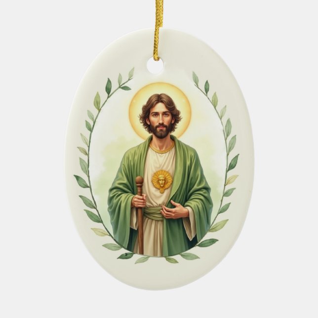  Saint Jude Catholic Devotional Ceramic Tree Decoration (Front)