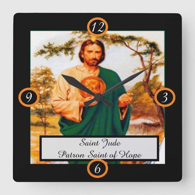Saint Jude patron saint Square Wall Clock (Front)