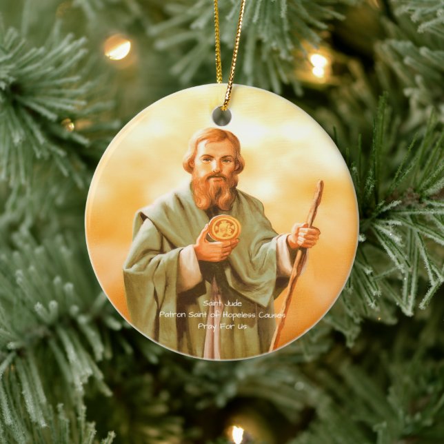 Saint Jude Prayer  Ceramic Tree Decoration (Tree)
