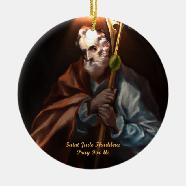 Saint Jude Thaddeus Ceramic Tree Decoration (Front)
