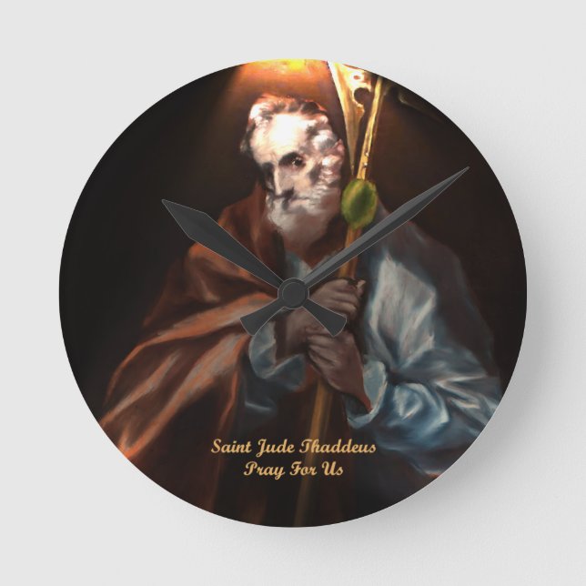 Saint Jude Thaddeus Round Clock (Front)