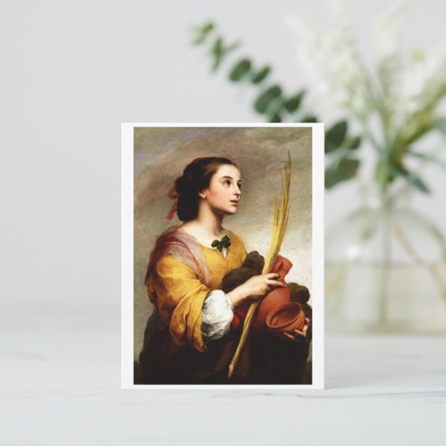 Saint Justa By Murillo  Postcard (Standing Front)