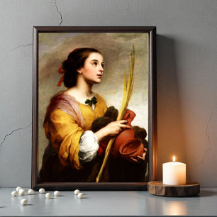 Saint Justa By Murillo  Poster