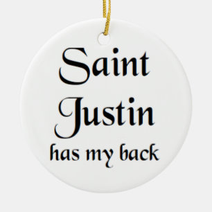 saint justin ceramic tree decoration