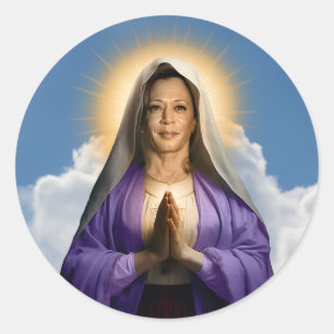 Saint Kamala Harris Prayer Candle Classic Round Sticker