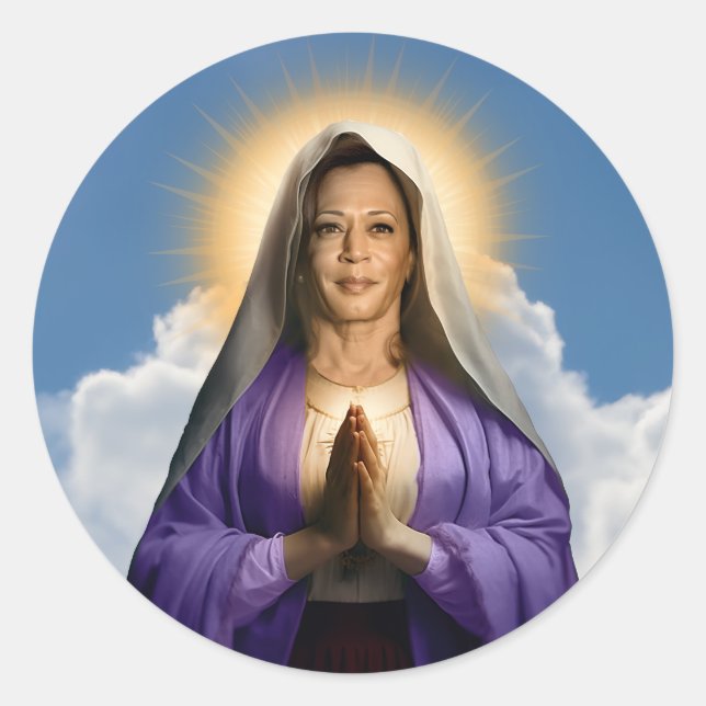 Saint Kamala Harris Prayer Candle Classic Round Sticker (Front)