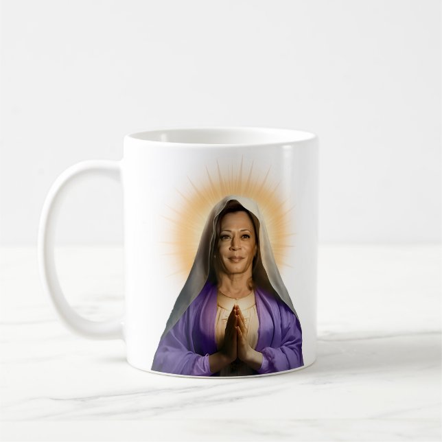 Saint Kamala Harris Prayer Candle Coffee Mug (Left)