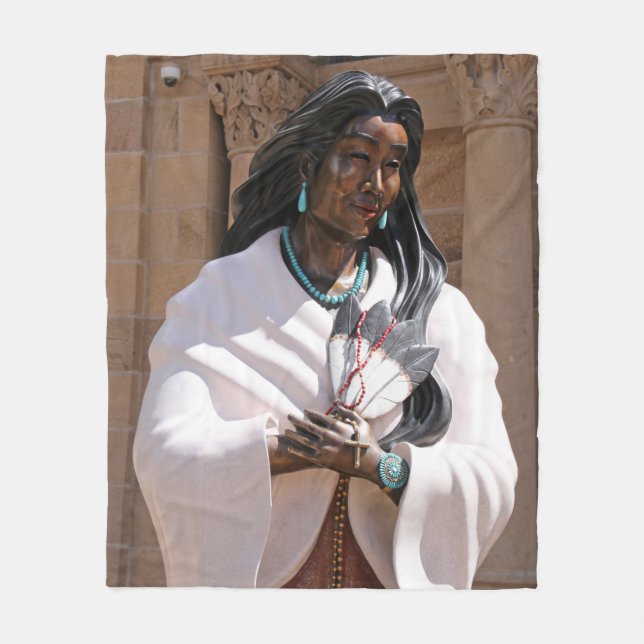 Saint Kateri Tekakwitha Fleece Blanket (Front)