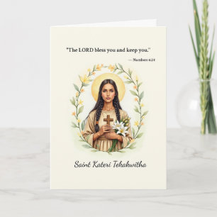 Saint Kateri Tekakwitha God's Peace and Blessings Card