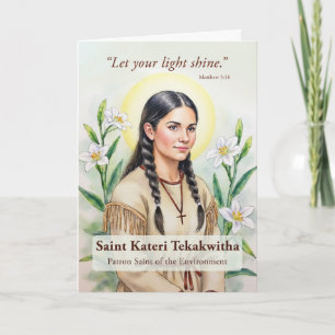 Saint Kateri Tekakwitha Religious Encouragement  Card