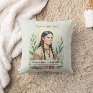 Saint Kateri Tekakwitha Religious Encouragement Cushion