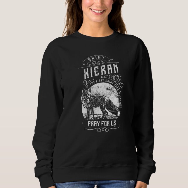 Saint Kieran Fox Catholic Irish Saints Sweatshirt (Front)