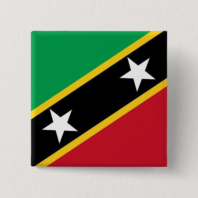 Saint Kitts and Nevis Flag 15 Cm Square Badge (Front)