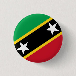 Saint Kitts and Nevis Flag 3 Cm Round Badge